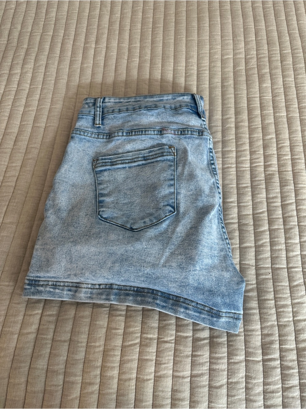 Light Wash Denim Mini Skirt - Casual Women's Skirt - Picture 7 of 7